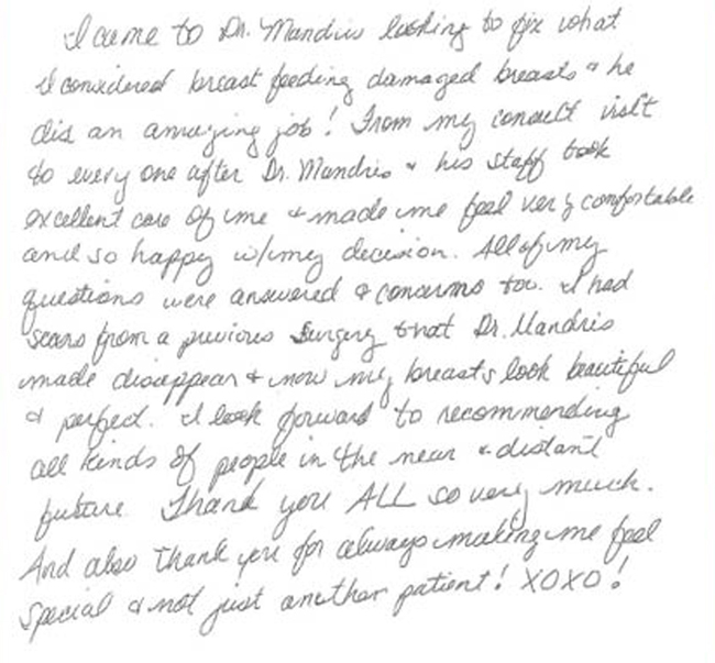 Cosmetic Plastic Surgery Testimonial