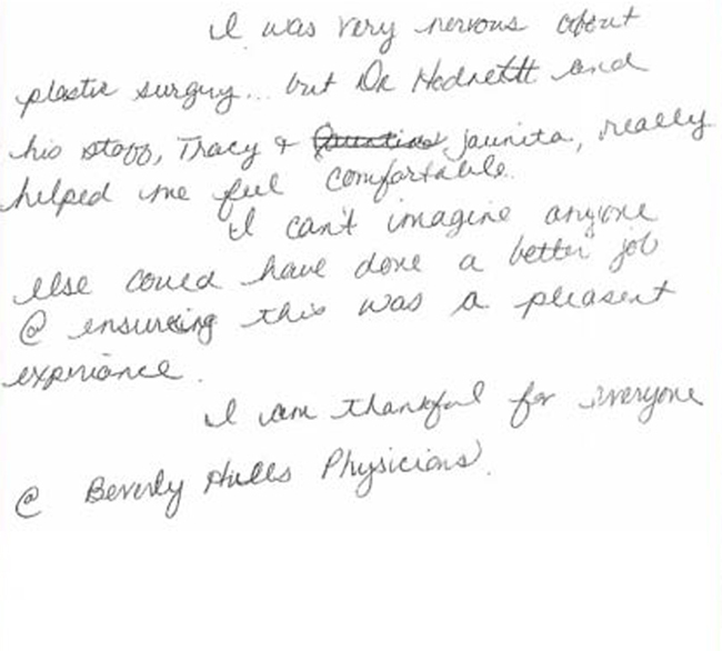 Cosmetic Plastic Surgery Testimonial